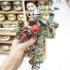 Cruz Com Frutas E Pinhas Para Pendurar Luxo | Linha Natal Enc